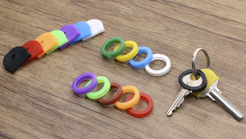 Mini Skater Silicone Key Cap Key Tag Cover Ring Multicolor Rubber Key Identifier For House Home Key Organization Identify, 2 Different Style, 18PCS - Image 2